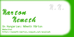 marton nemeth business card