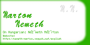 marton nemeth business card